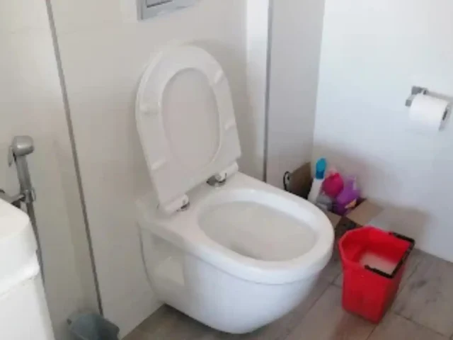 Once off bathroom cleaning service in progress