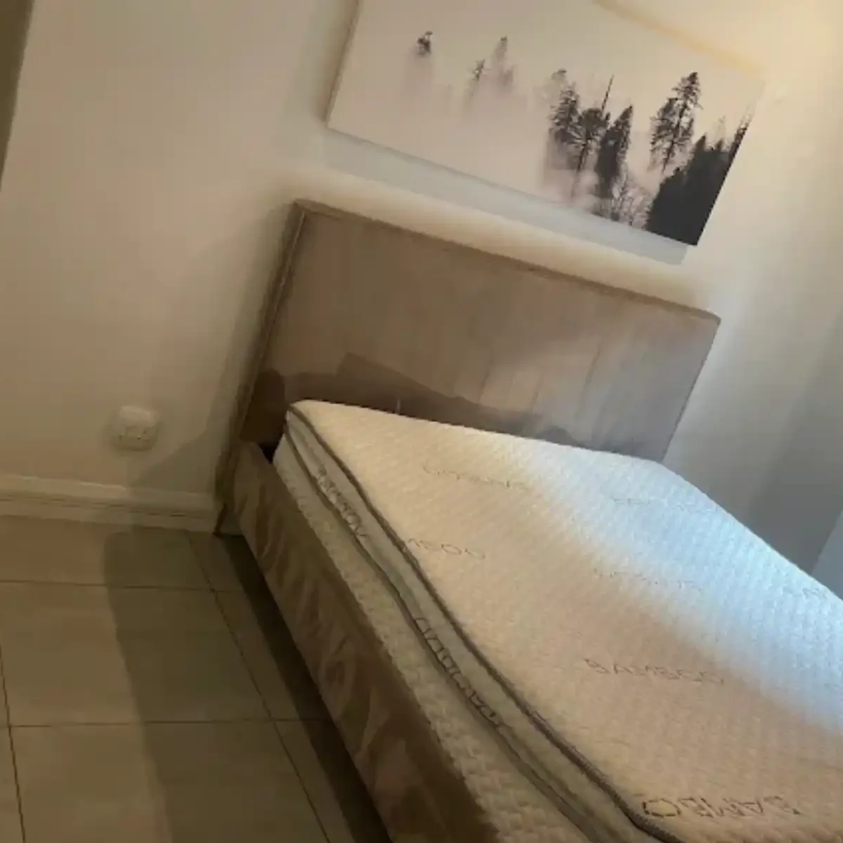 Mattress surface being cleaned to remove dust and dirt