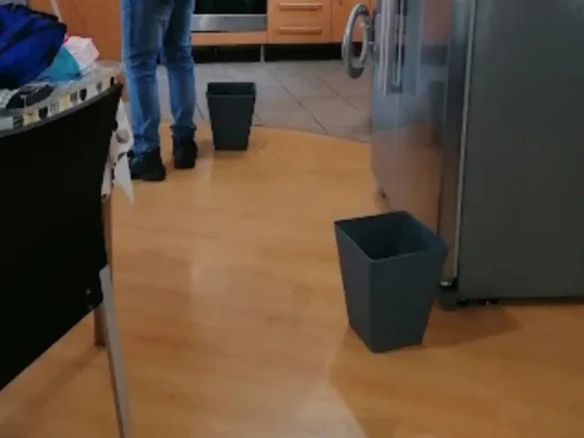Commercial floor cleaning in progress