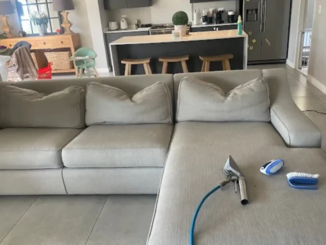 Professional couch cleaning in a Durbanville home